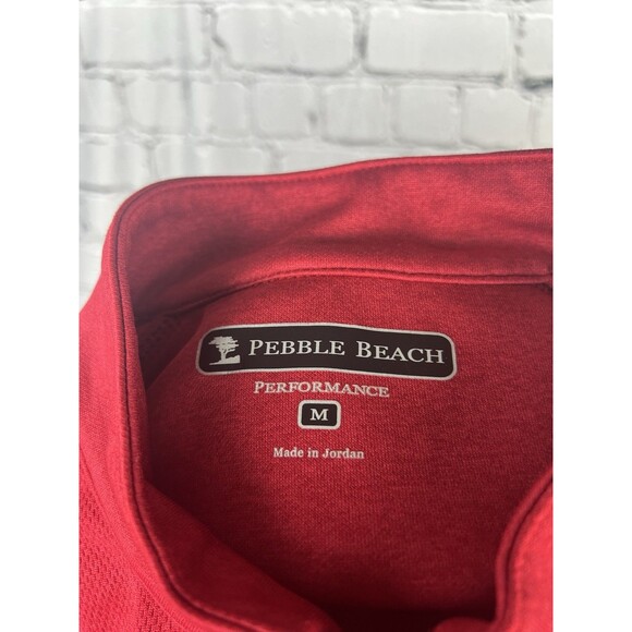 Pebble Beach Performance Quarter Zip Jacket Men M Red 100%Polyester - Picture 7 of 7